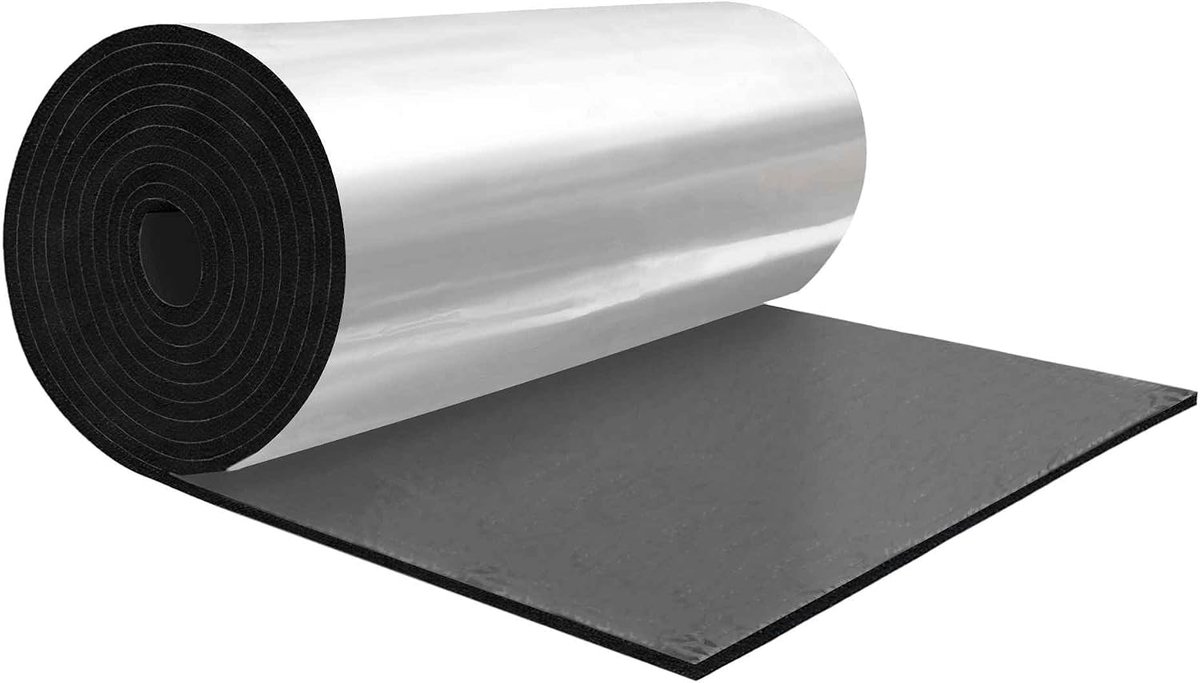 SnelShoppen - Geluiddempende Mat 10mm Aluminium Warmte Reflector 200x50cm Universeel voor Motor Boot Motorcover