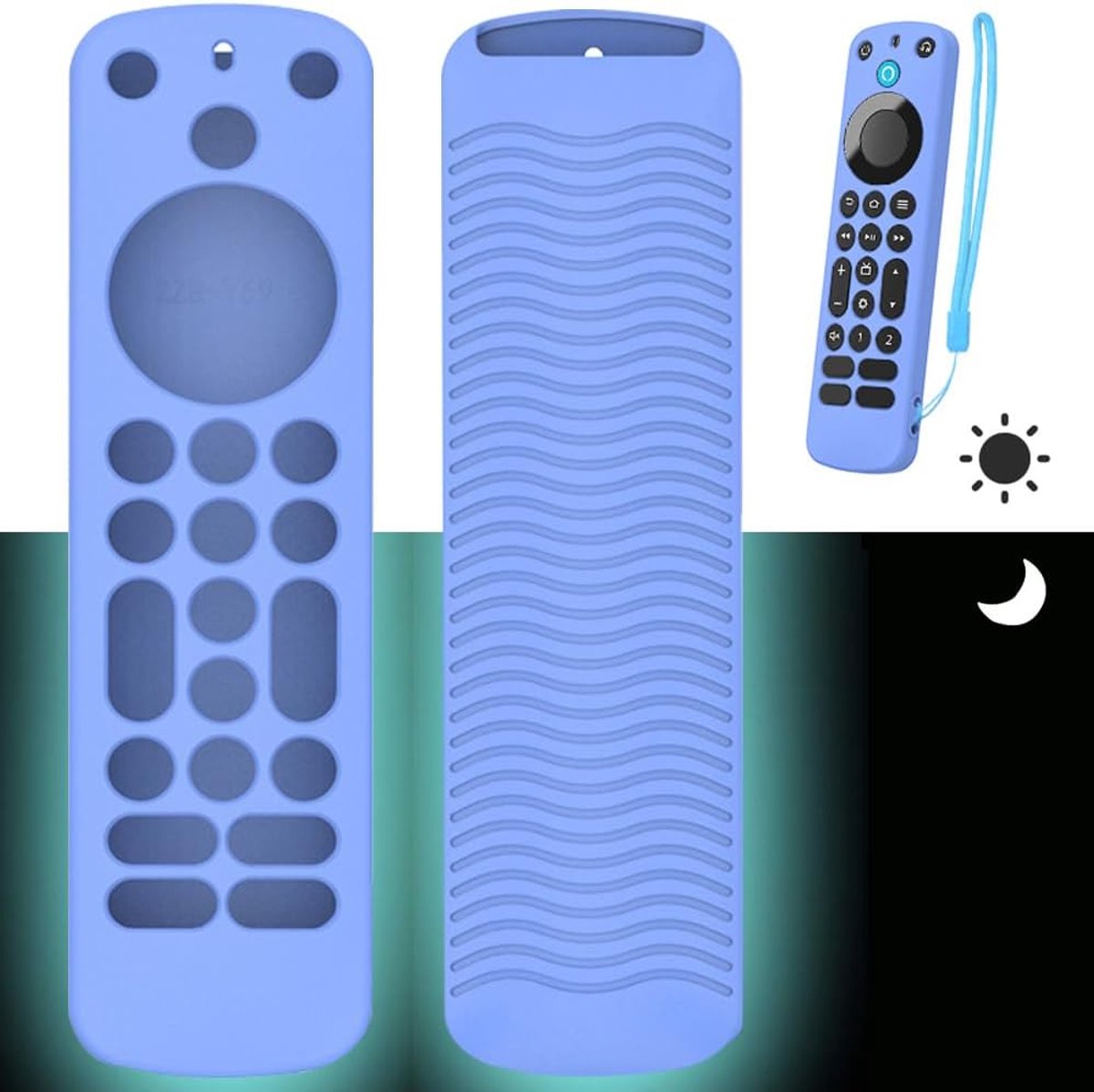 SnelShoppen - Afstandsbediening Hoes voor Alexa Stemafstandsbediening Pro voor Fire TV Cube, Antislip Siliconen Beschermhoes, Licht in het Donker, Afs