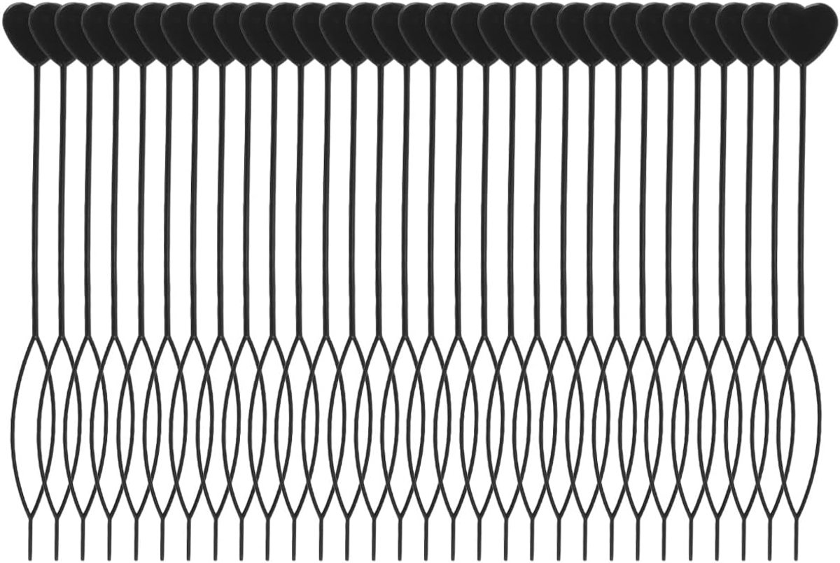 SnelShoppen - 30 Stuks Plastic Haar Vlecht Tools, Snelle Kraaltjes Tools, Ponytail Maker Styling Tool Haaraccessoires - Zwart