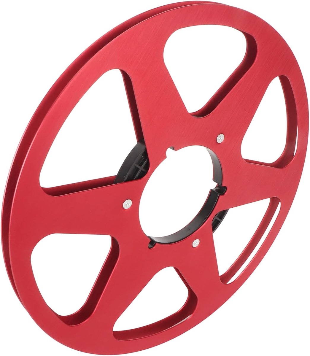 SnelShoppen - 10 Filmspule Leer 5" Aluminium Lege Tapespoel voor Cassettespelers, Duurzaam en Sterk, Rood, Voor Studer en Nagra, 6-gaats Opwikkelspoel