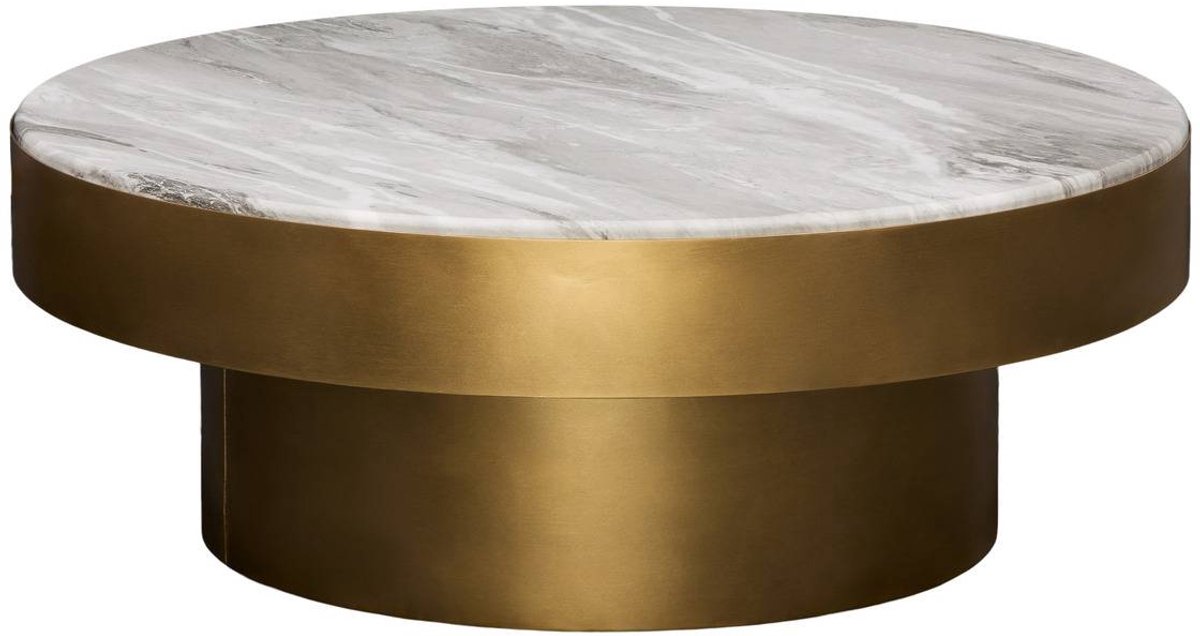 Table basse Graphite ronde D.80cm doré