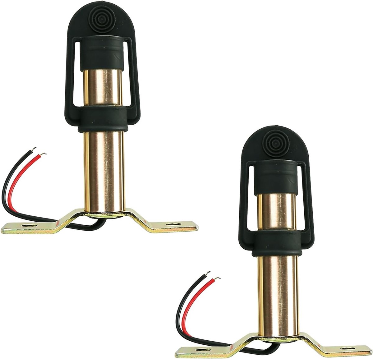 SnelShoppen - Pack van 2 Universele Rotatie Lamp Houder van Metaal met Kabel en Rubber Bescherming voor Tractor - DIN Bevestiging, Robuust en Roestbes