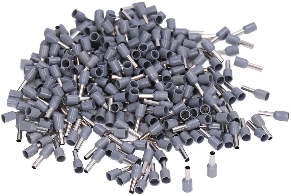 SnelShoppen - 1000 Stuks 12 AWG Elektrische Crimp Terminals, Cord End Terminals, Duurzame Oplossing voor Elektriciteit, Geschikt voor Diverse Toepassi