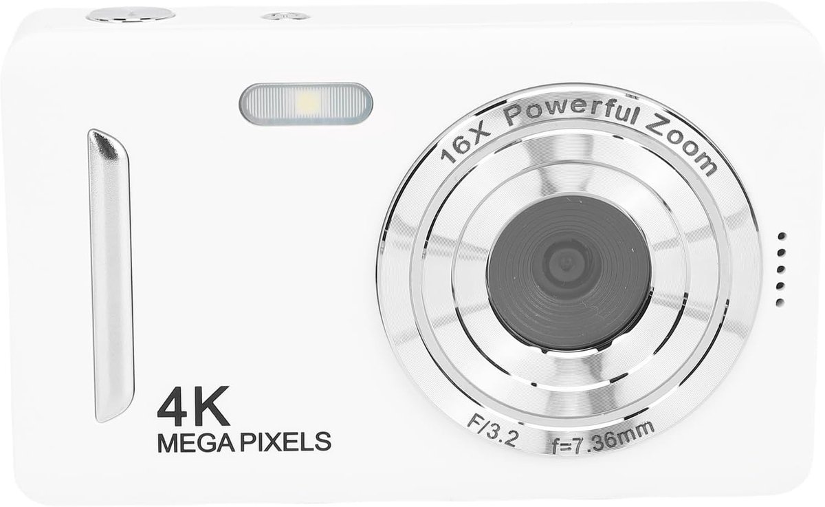 SnelShoppen - 4K Digitale Camera voor Fotografie, 64MP HD, 16x Zoom, Anti-trilling, 2.4 Inch LCD Scherm, Auto Focus, Beauty Mode voor Reizen en Vlogge