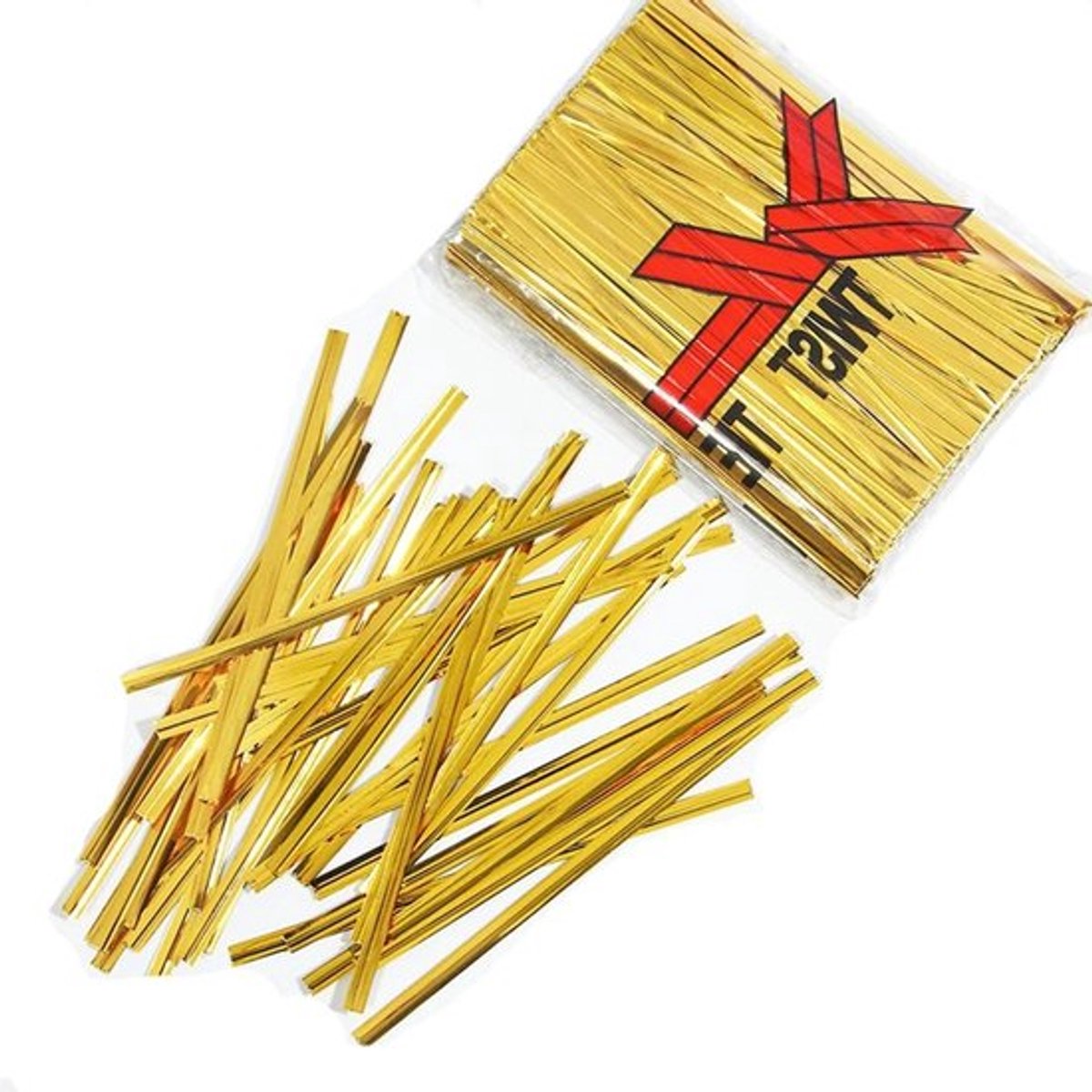 3800 stuks metallic twistbanden en bindclips voor Kerstmis, zakclips en kabelbinders voor bakkerij en koekjes (8 cm)