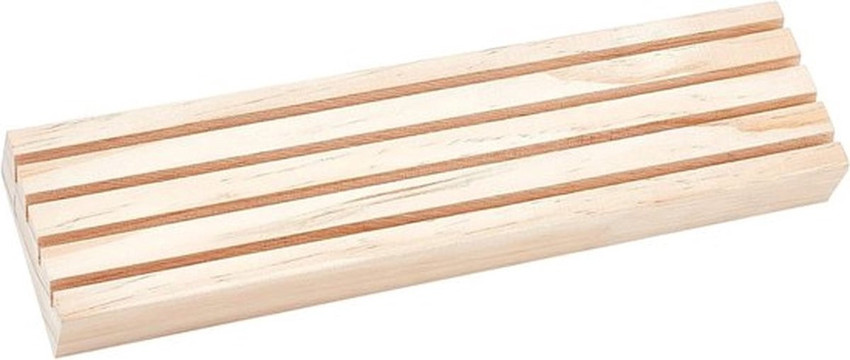Natuurlijke houten displaystand voor sieraden - 4 slots oorbelhouder, kaartenhouder en organizer voor verkoop - 7.7×31cm, ideaal voor winkeliers en hobbyisten