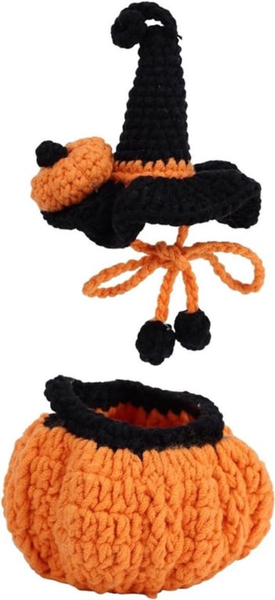 Schattige Halloween Poppenkleding Set met Pompoen Outfit en Heksenhoed voor Verzamelaars en Feestdagen