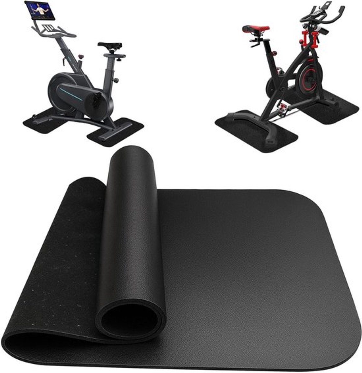Set van 2 Vloerbeschermingsmatten voor Sport- en Fitnessapparatuur - 28 x 70 cm, 6 mm Dikke Loopbandmat, Ideaal voor sportschool en thuisgebruik
