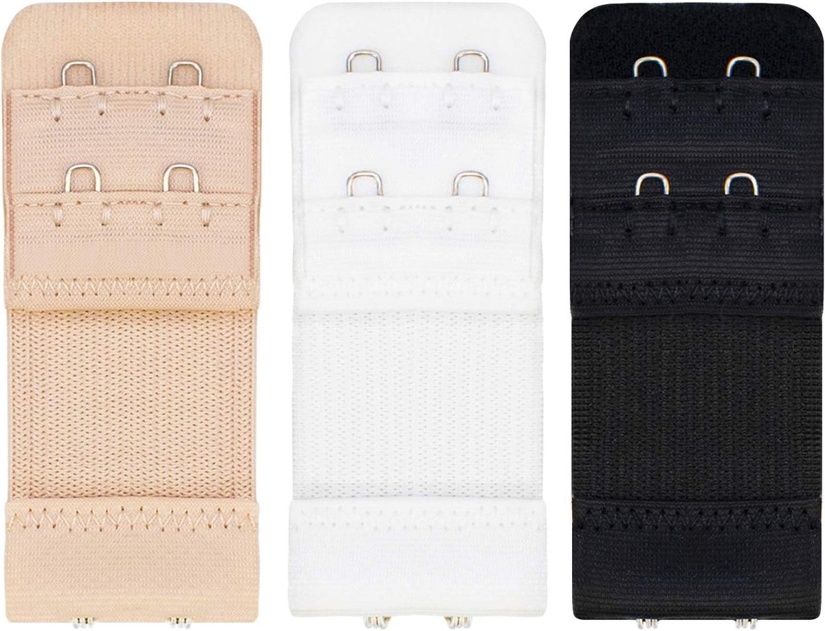 SnelShoppen - 3 Stuks Elastische Bh Verlengstraps - Verstelbare Bh Extensies voor Comfort en Pasvorm - Ideaal voor Dames - Zwart