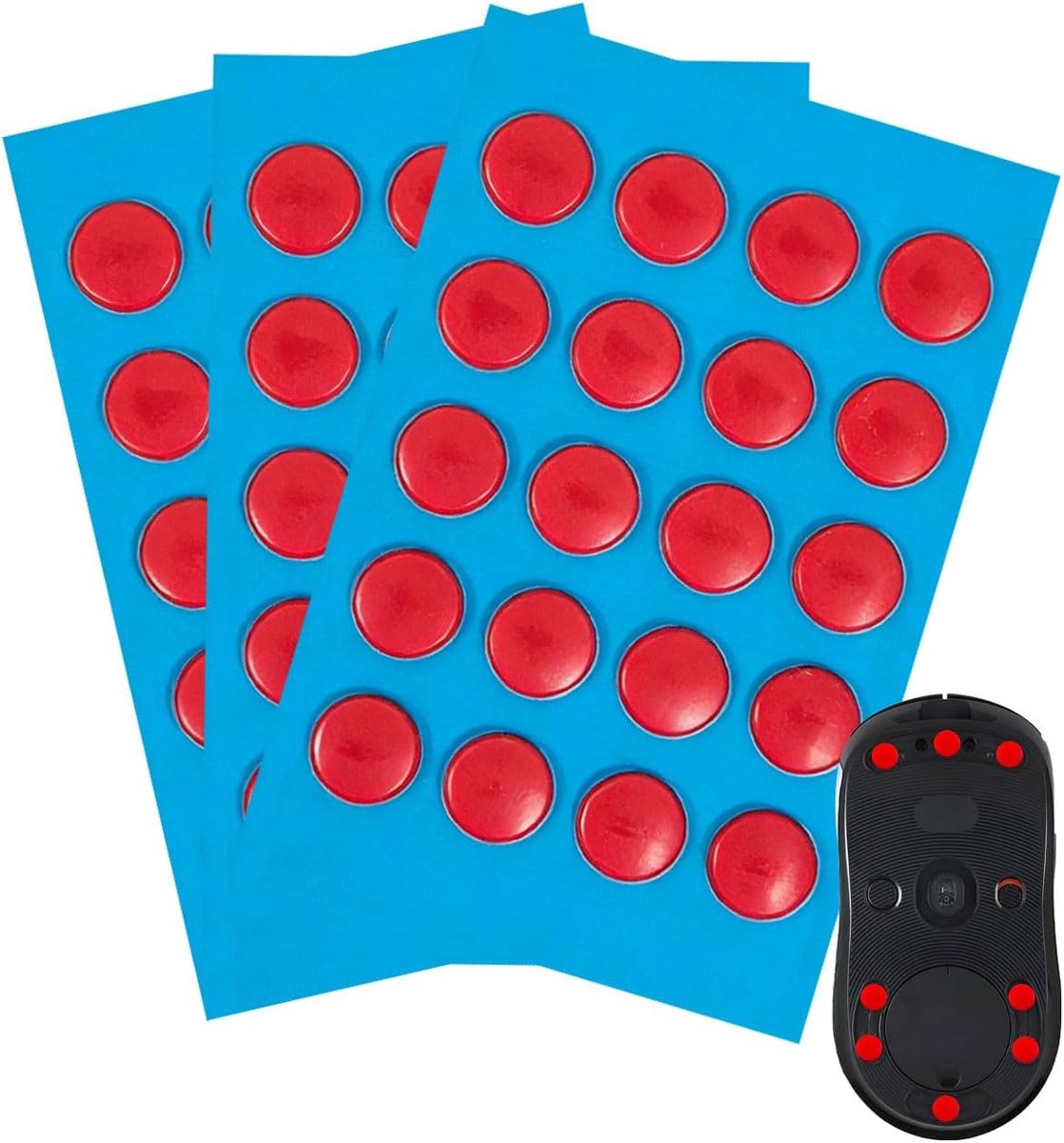 SnelShoppen - Set van 60 G Pro Muismatten, Ultra Snelle Voeten, Afgeronde Hoeken, Rood, Geschikt voor Gaming en Kantoor
