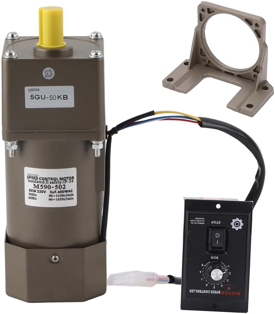 SnelShoppen - FTVOGUE AC 220 V 90 W Motor met Verstelbare Snelheid, Frequentieomvormer, Krachtige Koppel en Gear Regulator voor Tuin, Keuken en Hobbyp