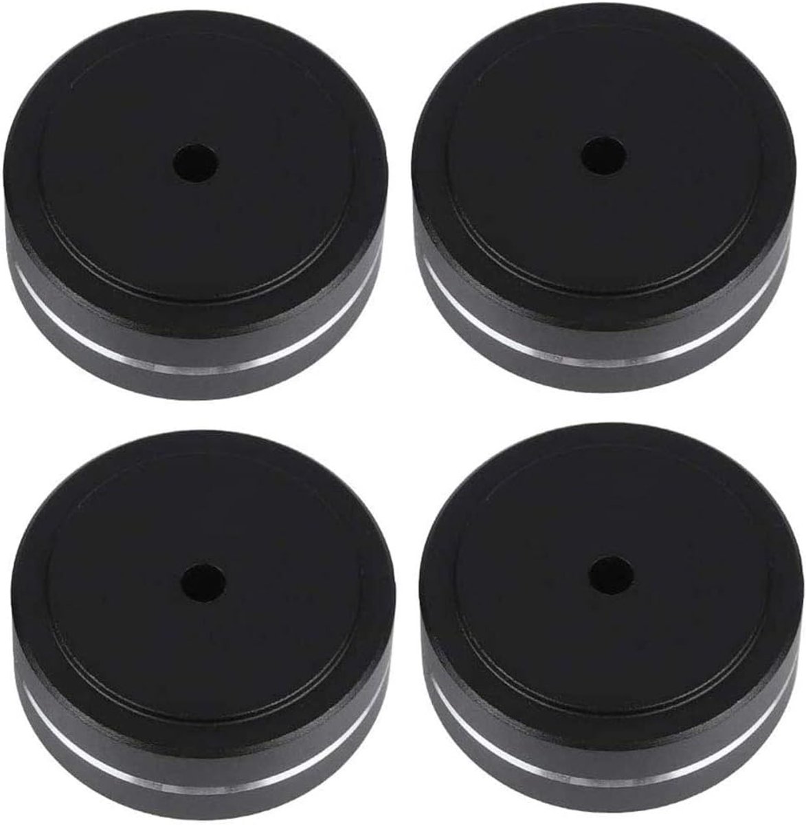 SnelShoppen - 4Pcs 40x15mm Luidspreker Isolatievoeten Pad Stand, Aluminium Cone Pad Isolatie Basis Voeten Pads Voor Audio Luidspreker Versterker (Zwar
