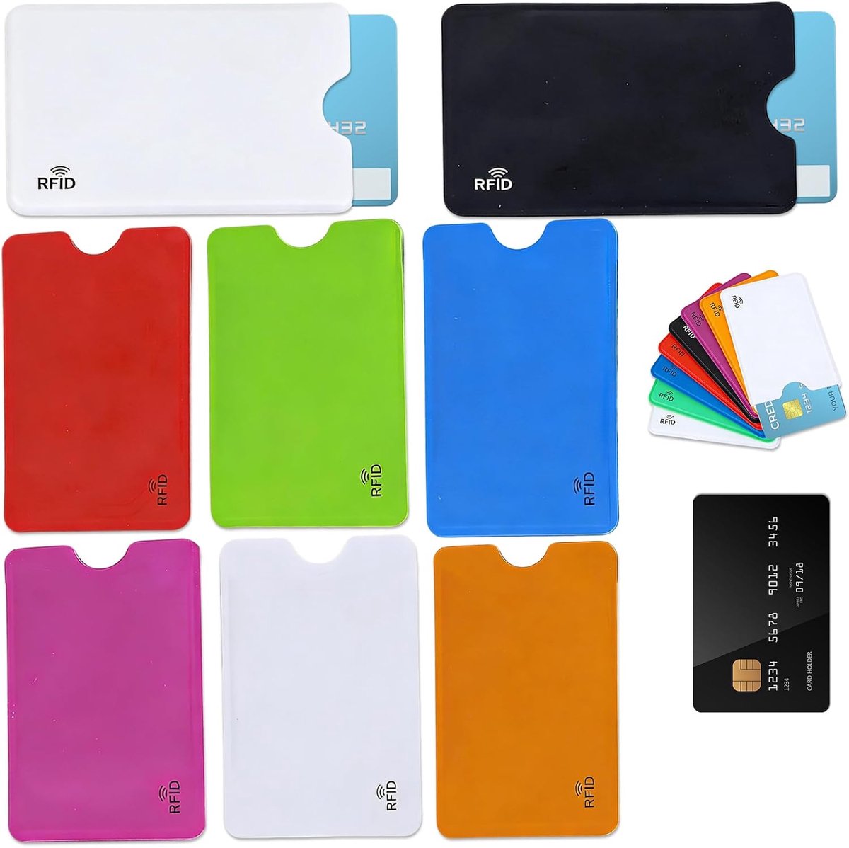 SoundZero 8pcs Colorful Anti-Theft Protection Card, RFID Blocker Protective Cover, Data Theft Protection, RFID Card - ShopVlot