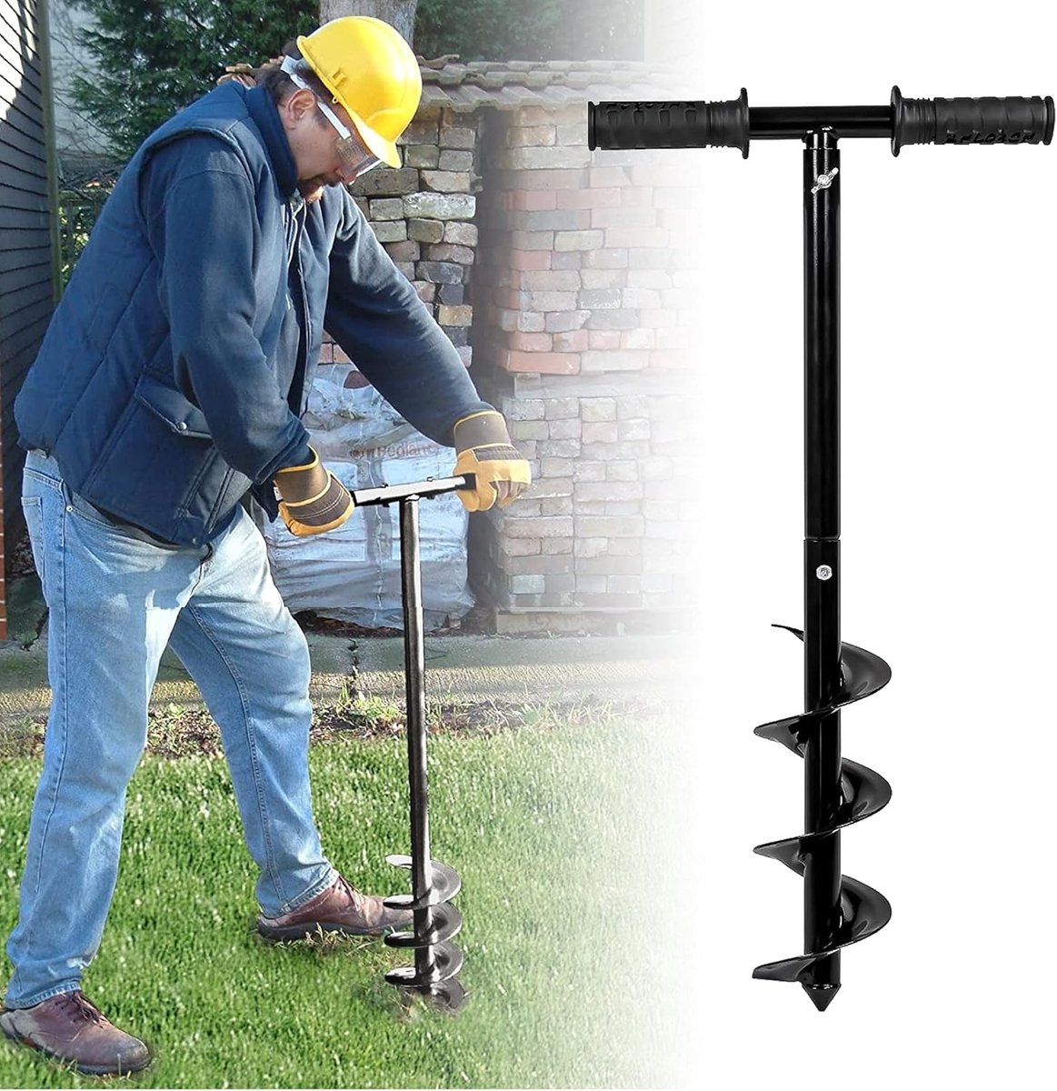 SnelShoppen - Handmatige Tuinboor voor de Tuin, Spiral Boor met Handvat, Tuingereedschap met Handschoenen voor het Maken van Gaten voor het Planten va