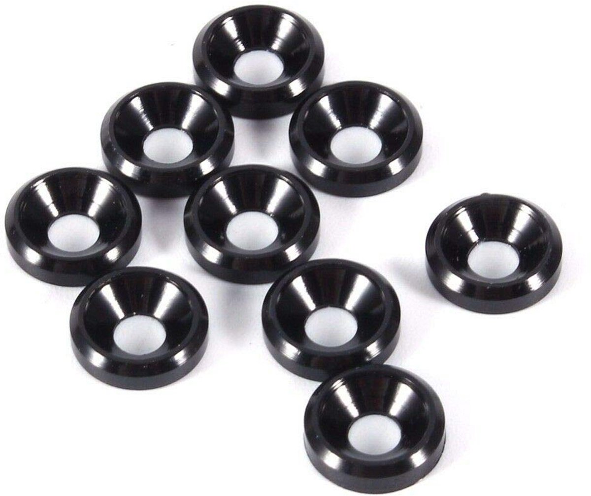 SnelShoppen - Bolt Washer BE-TOOL M5 Countersunk Washer Anodized Aluminium Cup Ring voor Auto Zwart (Pakket van 10)
