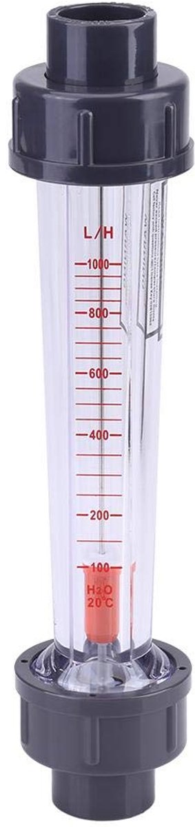 SnelShoppen - Pipe Flowmeter, Vloeistofstroommeter voor Water, Plastic Buistype, Rotameter voor Direct Water DN15, 100-1000L/H, Corrosiebestendig, Een
