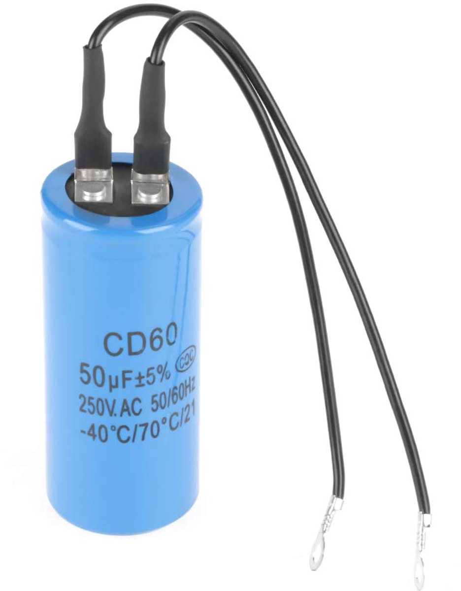 SnelShoppen - CD60 Capacitor 50uF 250V AC - Loopcondensator met Draad - Capaciteit voor Motor en Luchtcompressor 50/60Hz
