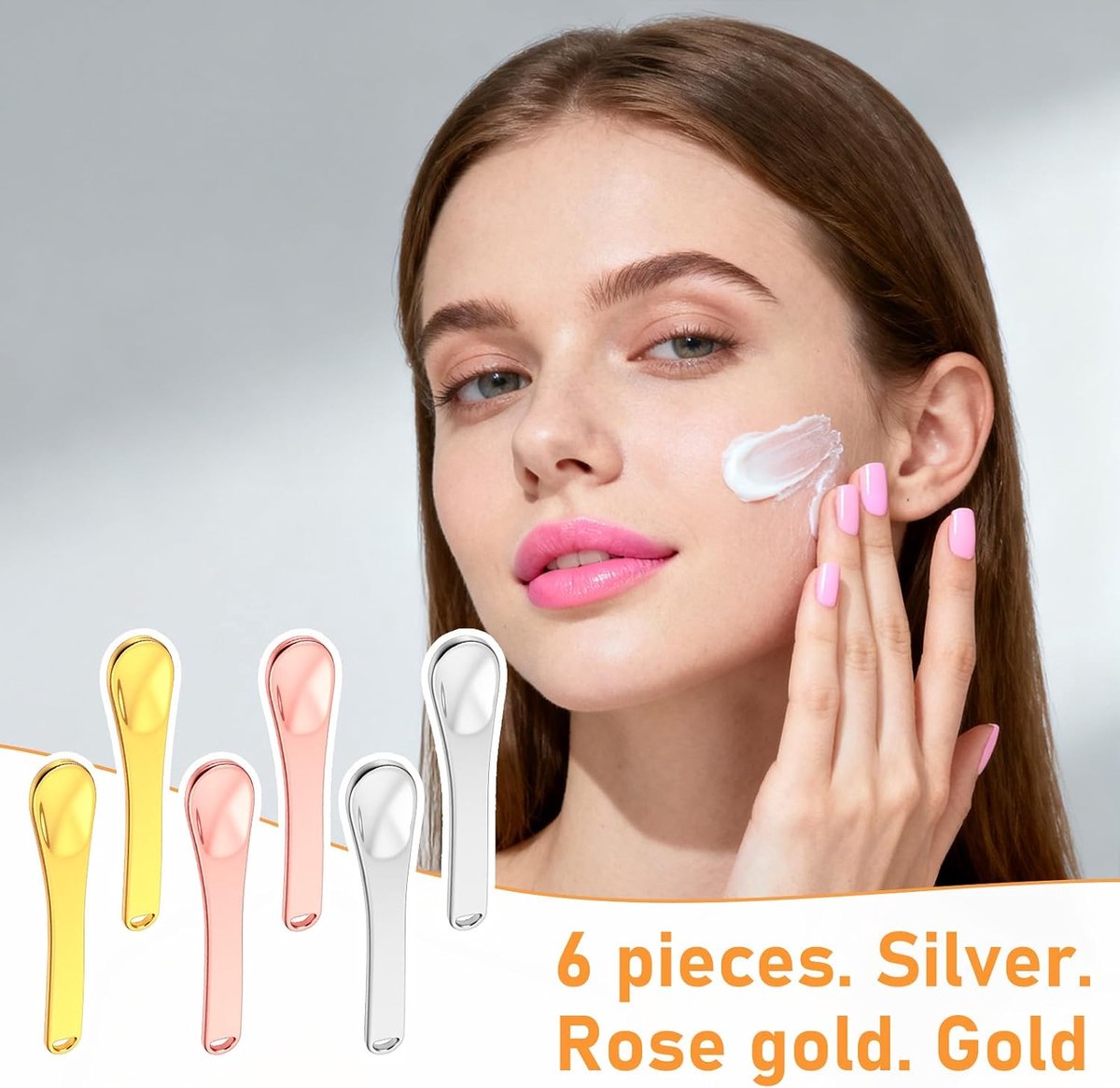 SnelShoppen - Metalen Cosmetische Huidverzorgingsspatel - Mini Metalen Lepel voor Crème, Lotion en Masker - Herbruikbaar Make-up Gereedschap - Goud -