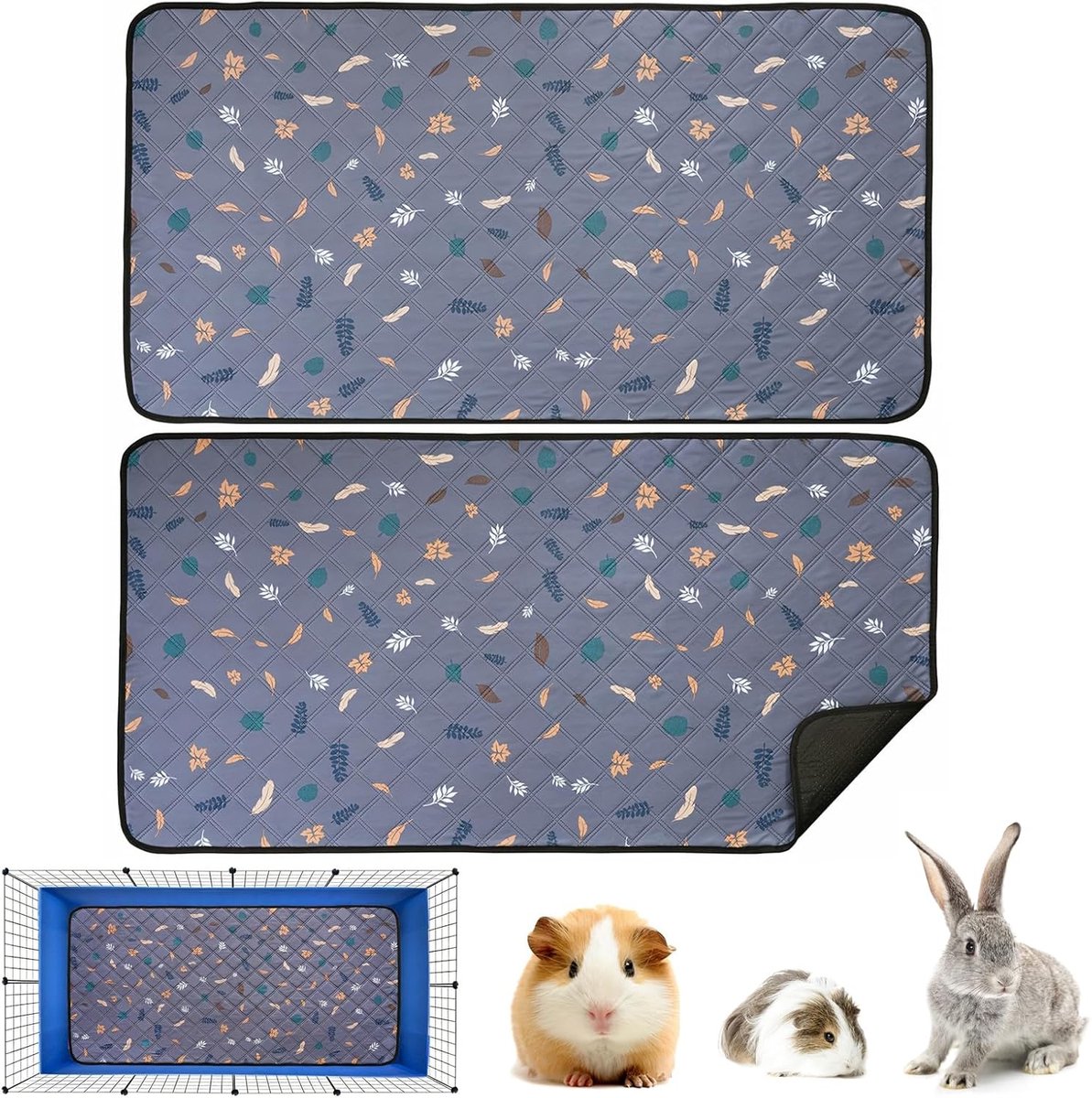 Cage mat 60 x 45 cm - Wasbaar - Absorberend - Comfortabel voor cavia's en konijnen - ShopVlot