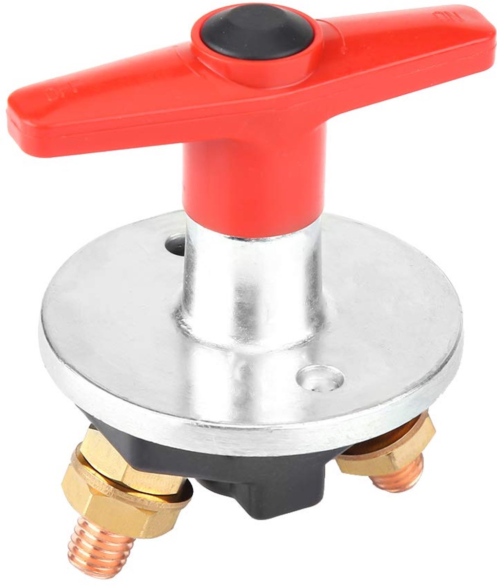 SnelShoppen - Car Fixed Key Batterij Ontkoppel Schakelaar 300A 12V-60V Stroomisolator Zwart + Rood Universele Fit Voor Auto