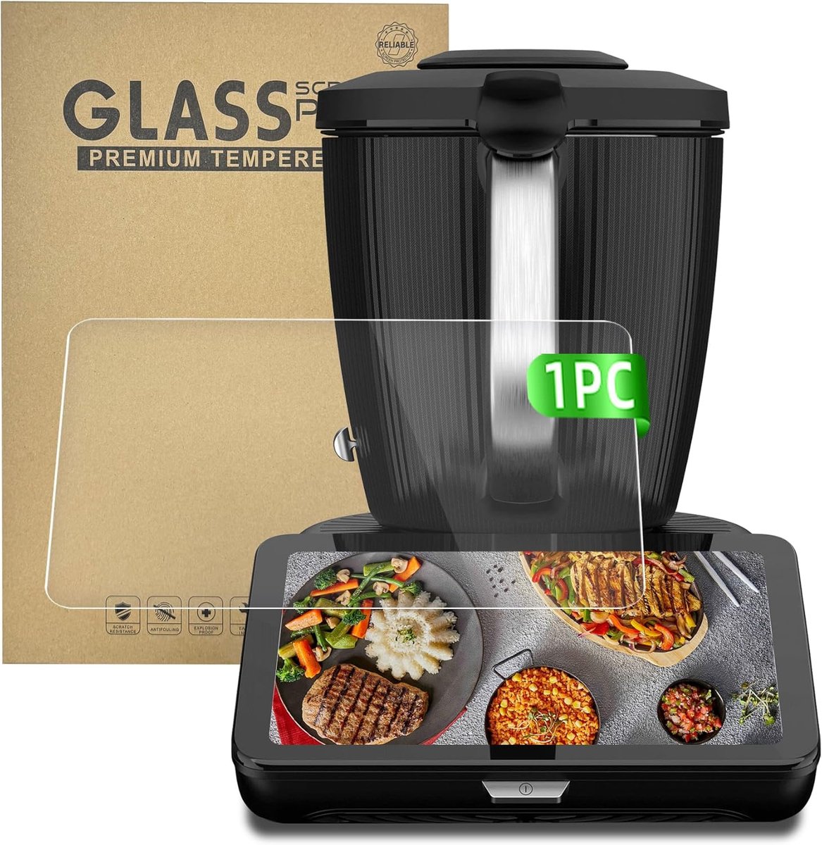SnelShoppen - Schermbeschermglas voor Thermomix TM7 - 9H Panserglas Ultra Helder - Anti Krassen, Anti Vingerafdruk - Bubbelfrije Installatie - Perfect