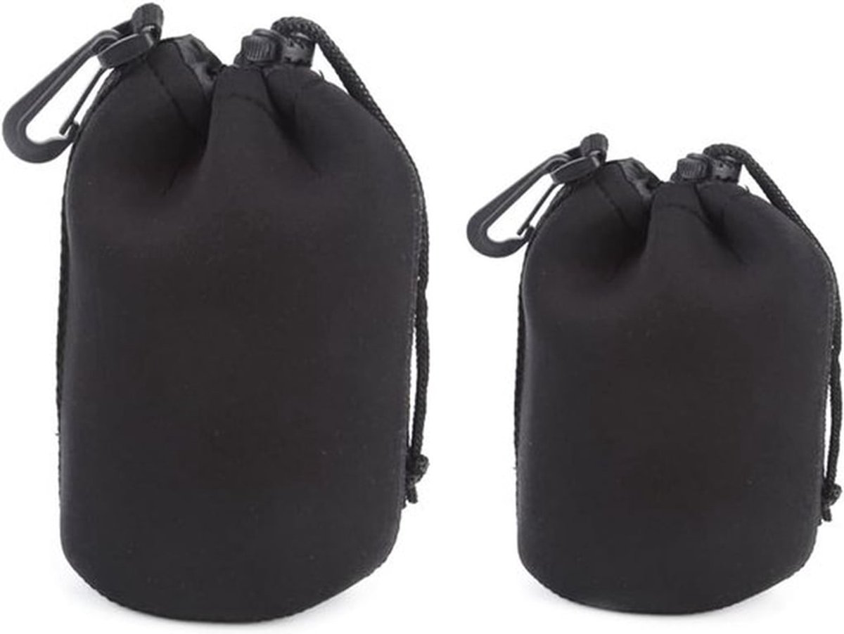 Neopreen Lens Tas voor Camera, Waterdichte Bescherming voor DSLR Lenzen, Accessoires voor Fotografie, Set van 2 Stuks
