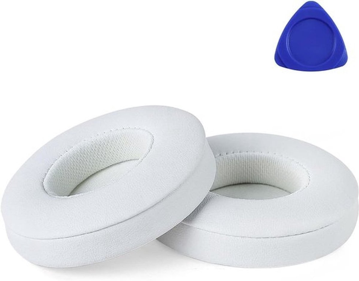 Vervangende Oorkussens voor Beats Solo 2 en Solo 3 - Comfortabele Protein Leren Foam Earcups, Wit, 1 Paar