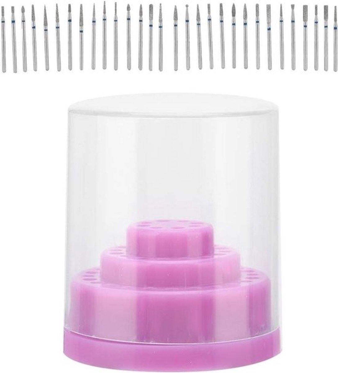 Professionele Opbergdoos voor Nagelboorbits met 48 Slots - Perfect voor Nagelkunst en Polijsten