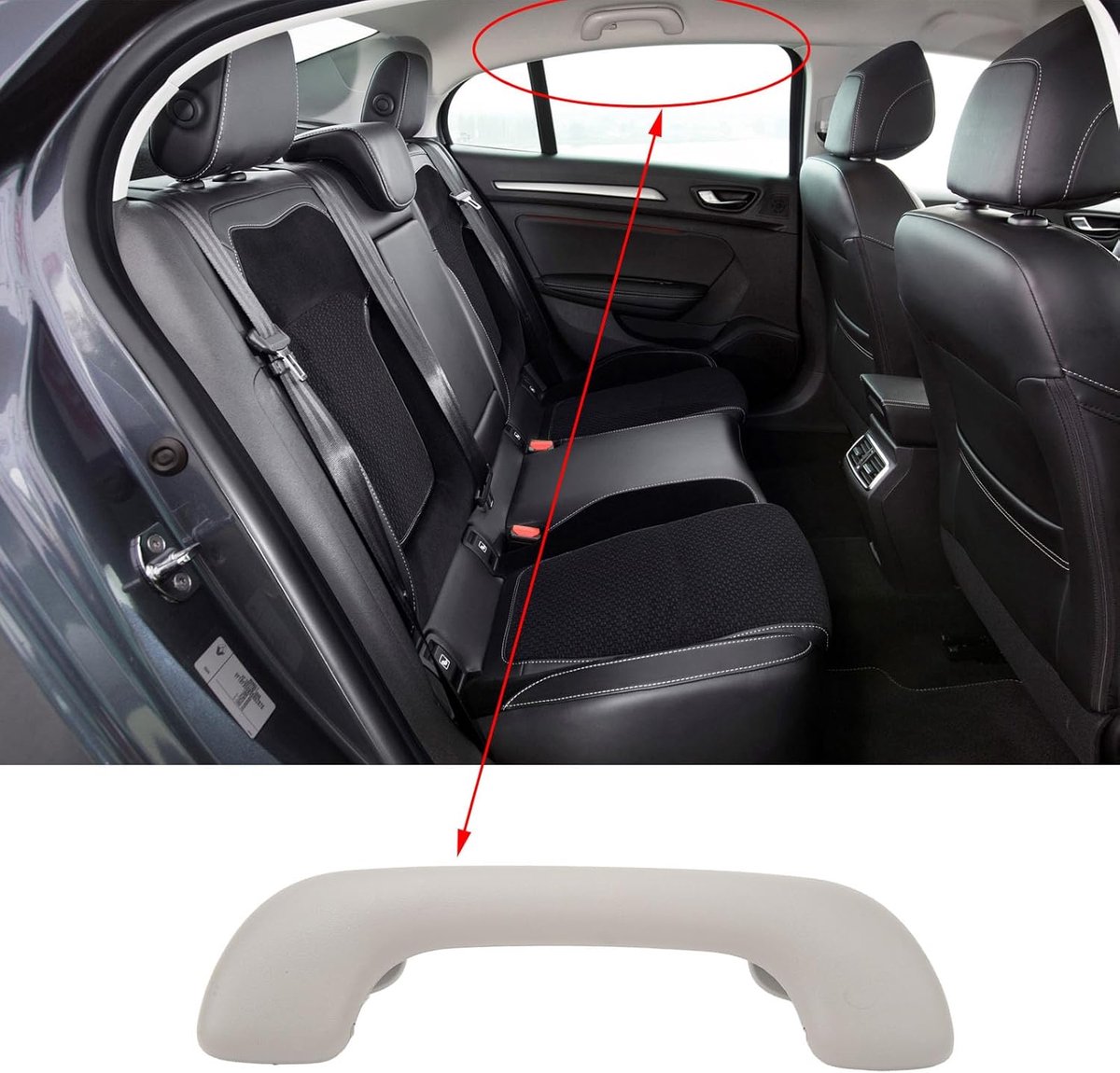 SnelShoppen - Binnenhandgreep Auto, Duurzaam ABS, Antislip Comfort Grip, Vervanging Megane III, Captur, Scenic, Master III, Stijlvol en Functioneel