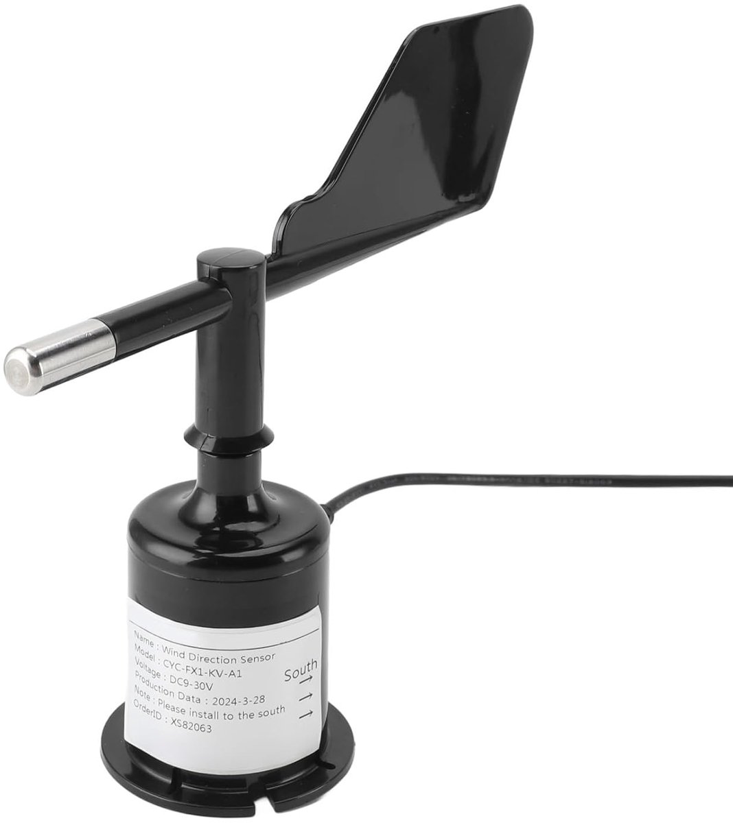 SnelShoppen - Windrichting Indicatoren Windrichting Sensor Omnidirectioneel 360 Graden DC9-30V 4-20mA ABS Voor Meteorologie, Milieu Monitoring, Luchtv