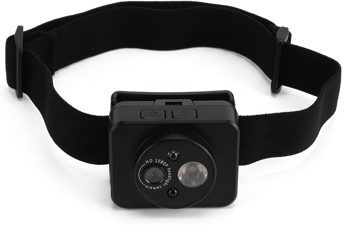 SnelShoppen - Headlight Camera 1080P, Handenvrije Fiets Videorecorder, 45 Graden Verstelbaar, Golf Sensor Controle, MP4 Opslagformaat, Voor Hardlopen,