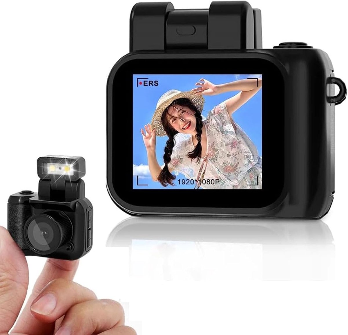 SnelShoppen - Mini Digitale Camera Sleutelhanger, 1080P HD Micro DV/Camcorder, Draagbare Kettingcamera met Zaklamp, Kleine CDD Camera voor Binnen en B