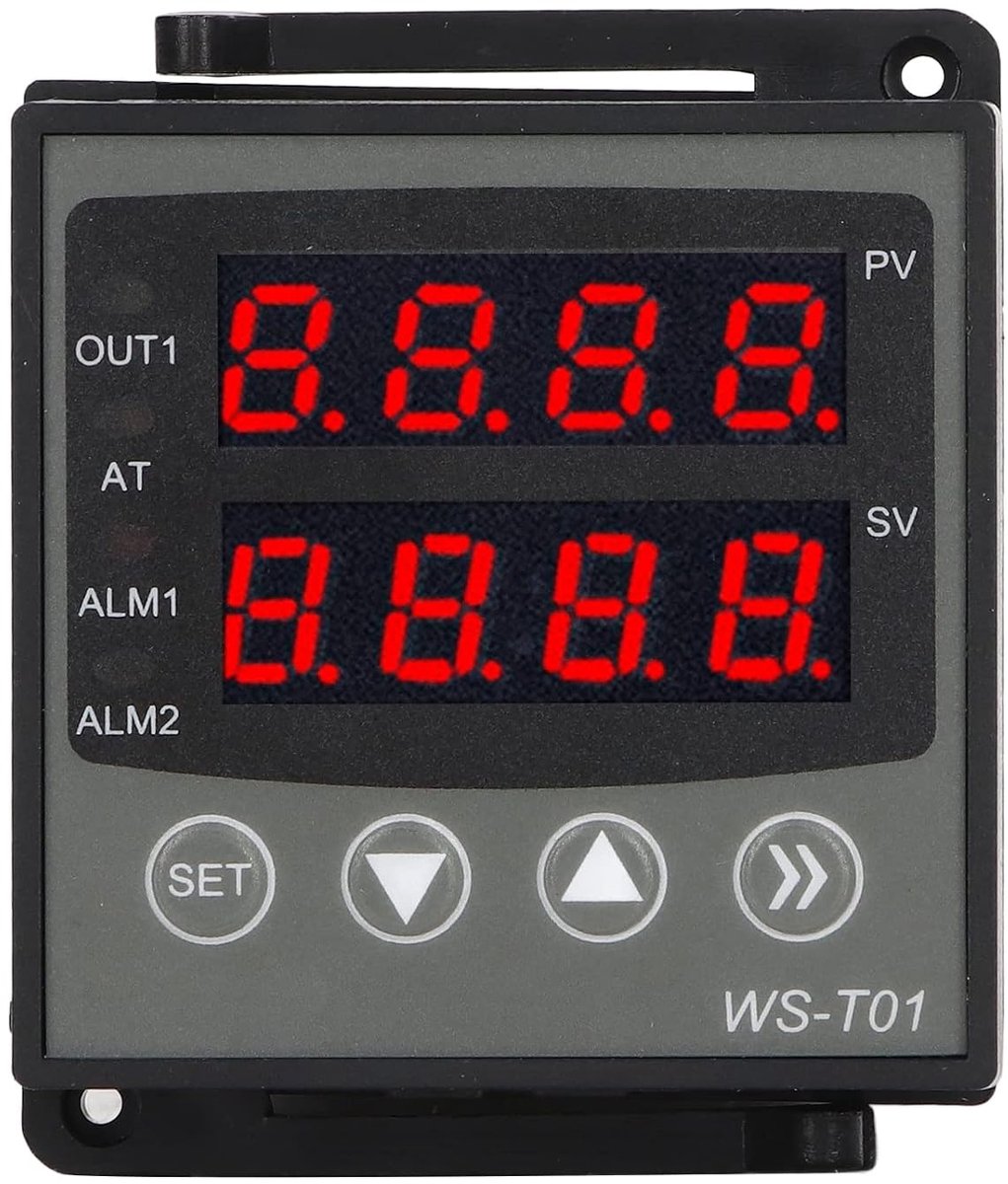 SnelShoppen - PID Thermostaat - Temperatuurcontroller DC 24V - Dubbele Display - Geschikt voor Printen, Chemie, Textiel, Voedsel, Huishoudens