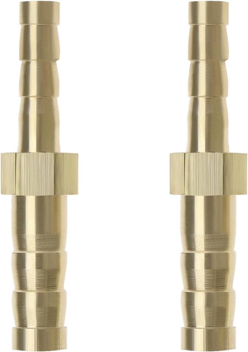 SnelShoppen - 2-delige Koperen Barb Reducer 16mm naar 10mm Slangkoppeling Adapter Voor Lucht, Water, Brandstof, Olie - Messing Slangkoppeling voor Tui