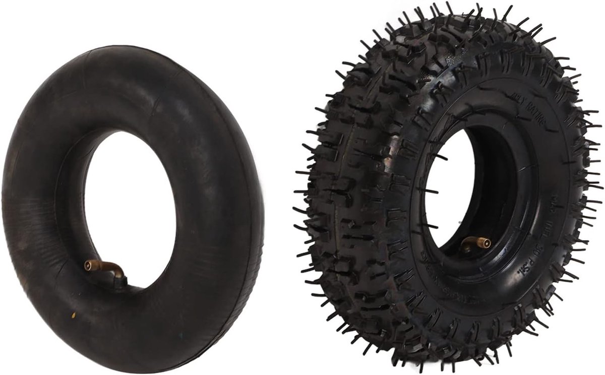 SnelShoppen - Banden en Binnenbanden Set 4.10/3.50-4 30 PSI 4 PLY Voor 4 Inch Velg Mini Pocket ATV QUAD Fiets Tuinwagens Handkarren