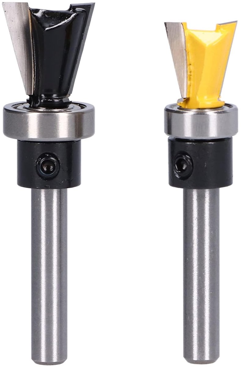 SnelShoppen - Dovetail Bit Joint Frees met Lager 2 Delige Set Houtbewerkingsfrees 1/4 Inch Schacht Geschikt voor Desktop en Draagbare Frezen voor Mult