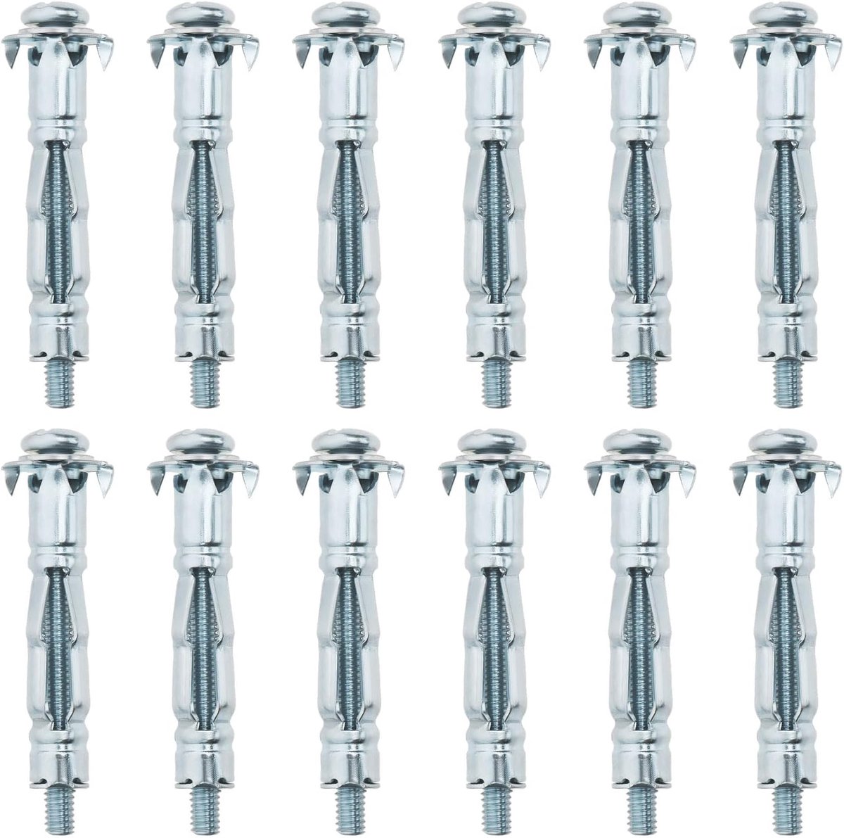SnelShoppen - 50 Stuks M4 x 38mm Expansiebolts Holle Expansieschroeven Gegalvaniseerd Koolstofstaal Voor Gipsplaten Holle Bakstenen Tegels