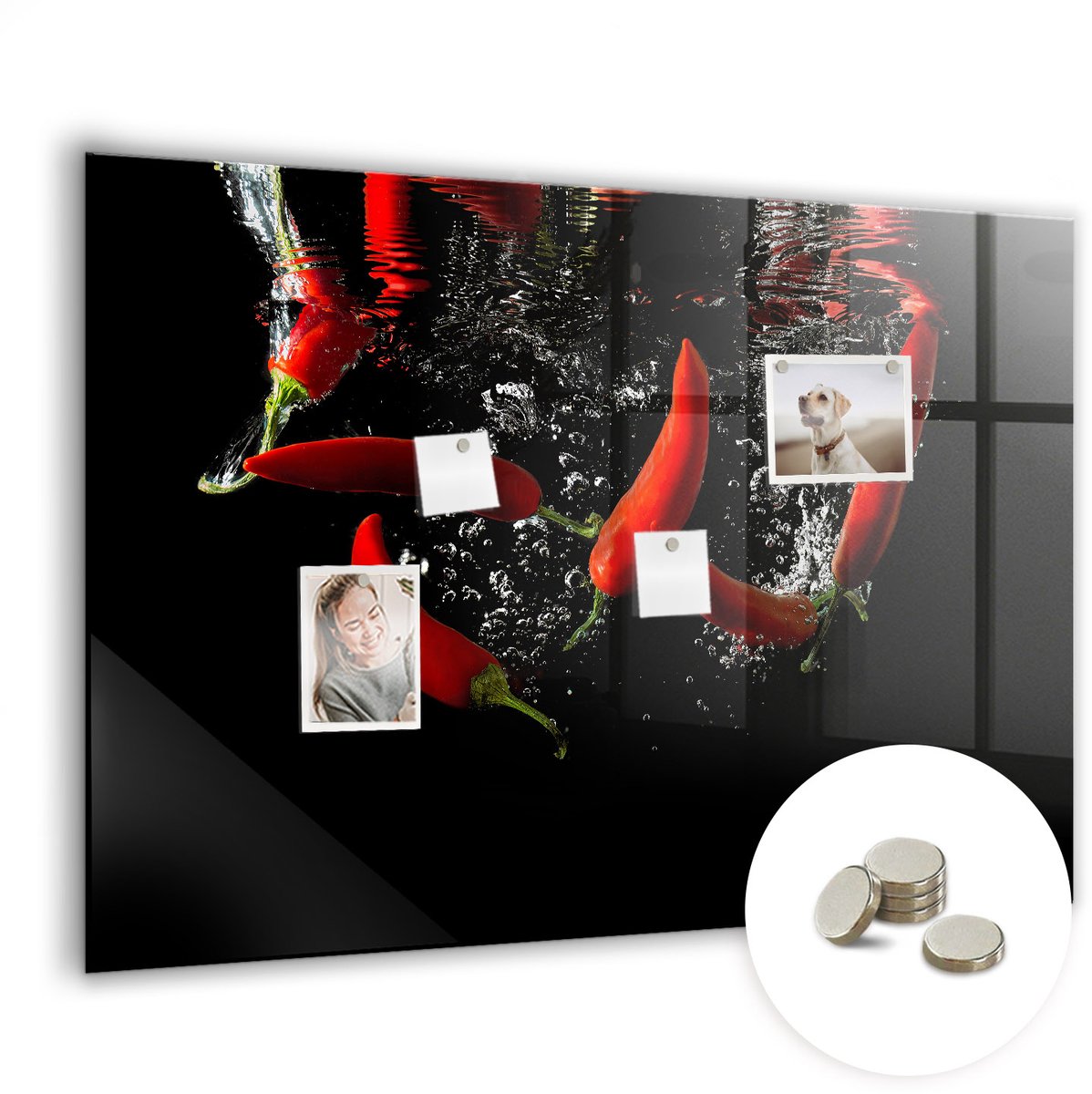 Coloray Glazen Magneetbord - Magnetisch Bord Eiffeltoren - 100x70 cm - Rood Magneetbord - Magnetic Board - Magnetisch Wandbord