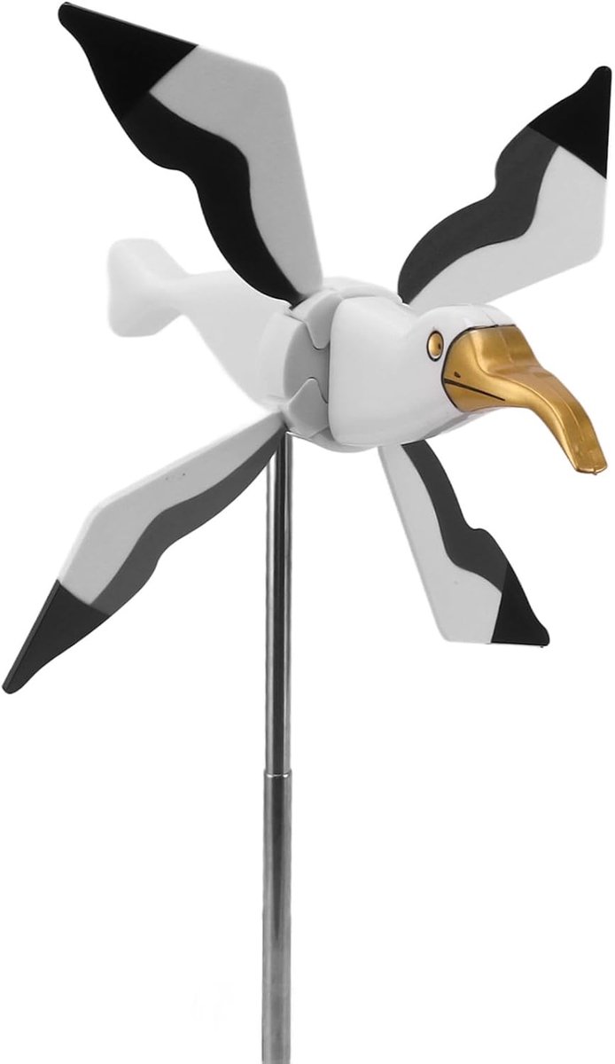 SnelShoppen - Seagull Windmolen, Tuin Wind Spinner, Decoratieve Windvanger van Hars en IJzer, Unieke Tuindecoratie voor Tuin en Terras