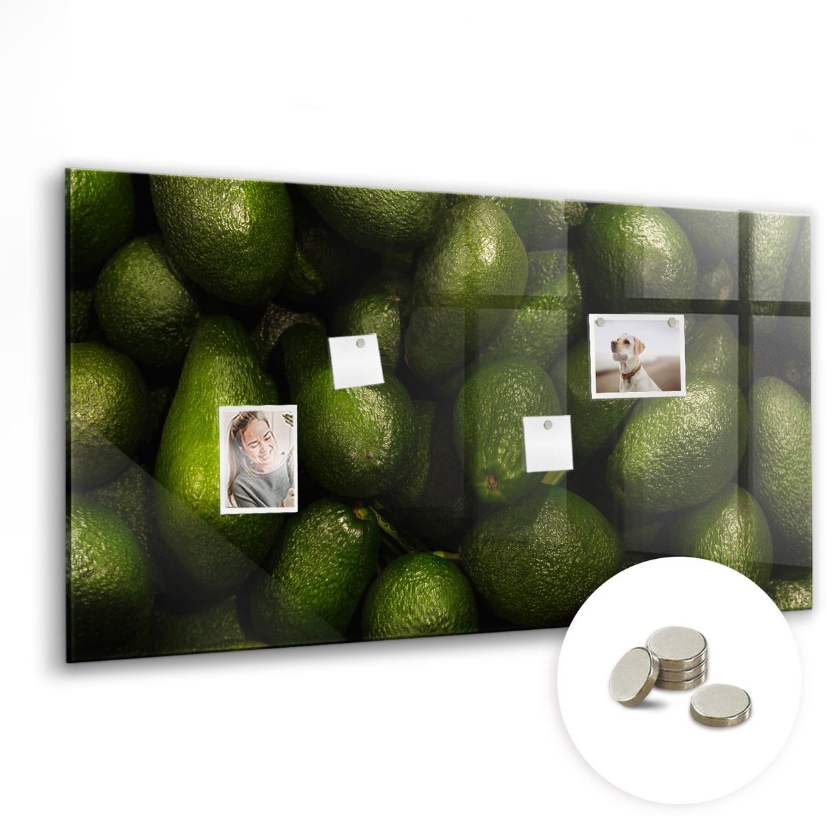 Coloray Glazen Magneetbord - Magnetisch Bord Abstracte kaart - 120x60 cm - Groente Magneetbord - Magnetic Board - Magneetbord Design