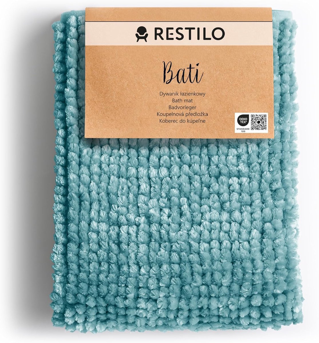 SnelShoppen - Badmat 70 x 120 cm Extra Zacht en Waterabsorberend Antislip Badkamer Tapijt Turquoise Bati - Perfect voor Douche en Bad
