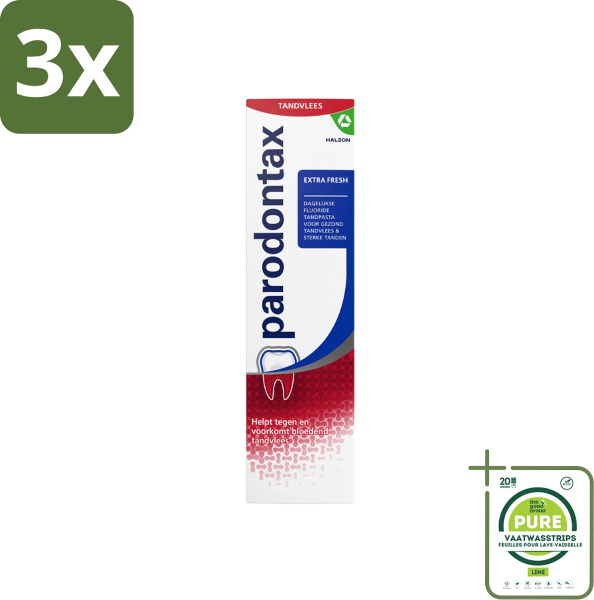 3 x Parodontax – Tandpasta – Extra Fresh – 75 ml - Grootverpakking - Tandpasta Voor Bloedend Tandvlees - Gezond Tandvlees - Frisheid Mond - Tandpasta Met Fluoride - Tandpasta Voor Geïrriteerd Tandvlees