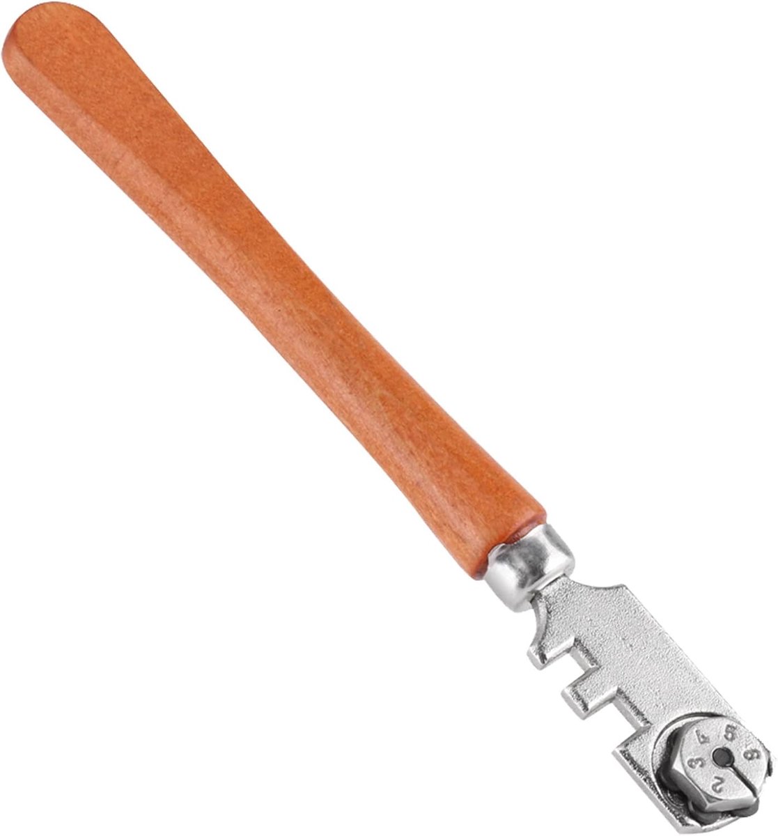 SnelShoppen - Glazen Snijder met Houten Handvat, 6 Verwisselbare Wielen, Carbide Snijtool voor Dikke Glasplaten, Snijden van 4mm tot 10mm, Perfect voo