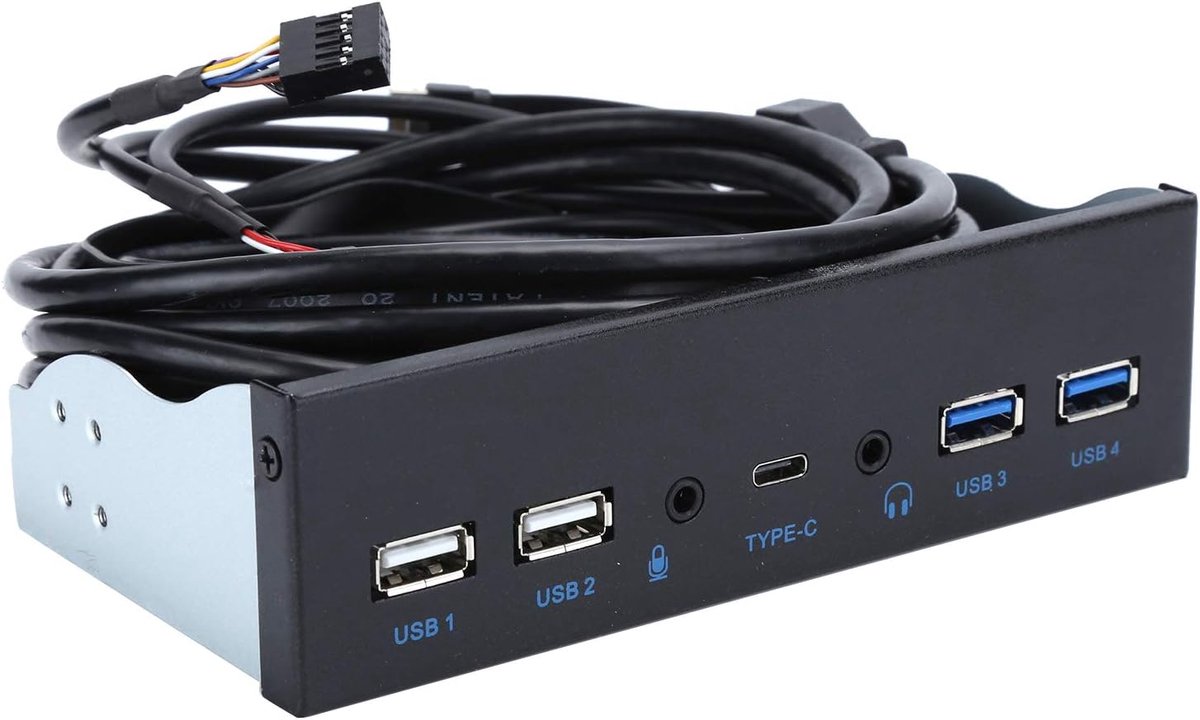 USB frontpaneel met 2-poorts USB 3.0 - 2-poorts USB 2.0 - audio-uitgang en microfoon ingang - uitbreiding voor desktop - ShopVlot