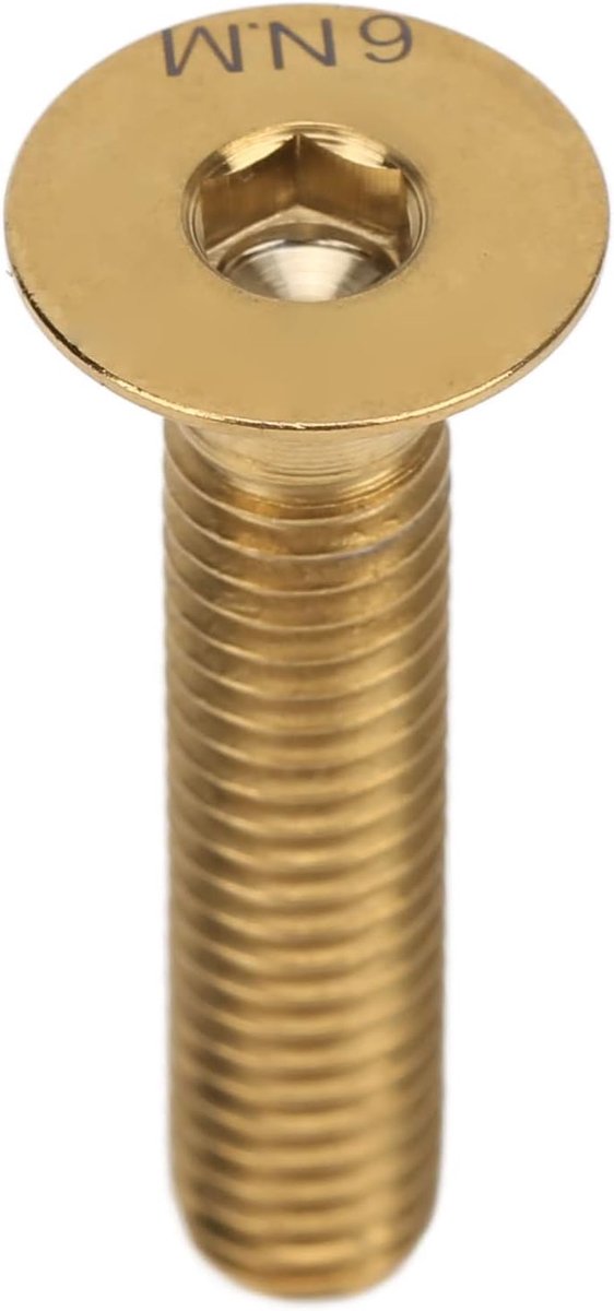 SnelShoppen - Fietsstuurpen M6x30mm, Fiets Stem Bout, Fiets Hoofdset Top Cover met Schroeven, Aluminium Stem Cover in Goud voor Fiets Accessoires