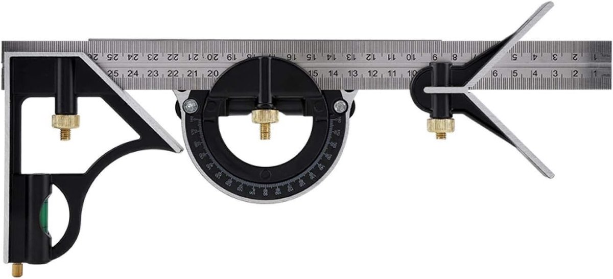 300mm Combination Angle Ruler, Multi-Function Adjustable Combination Square Right Angle Ruler Engineer Measuring - ShopVlot