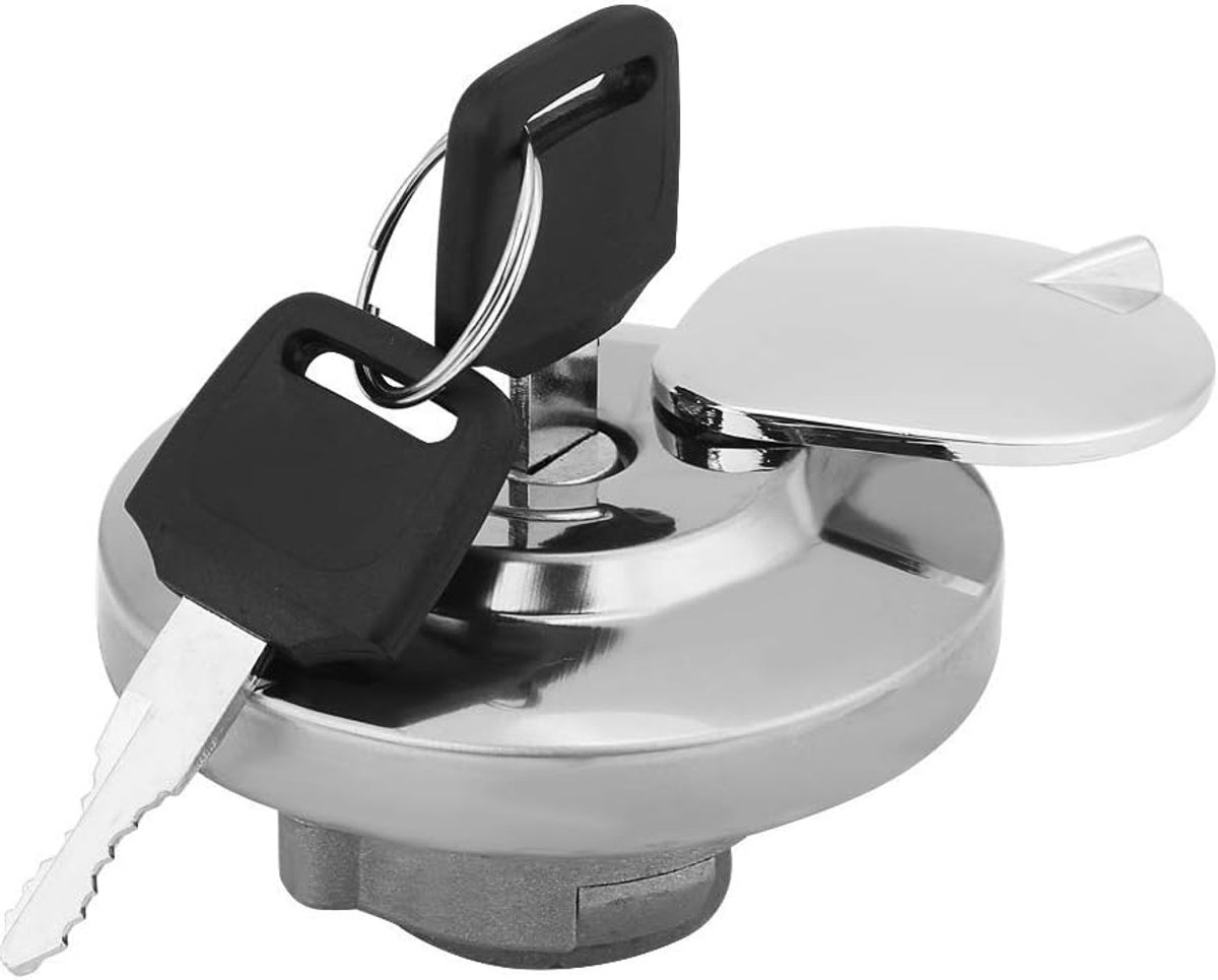 SnelShoppen - Motorbrandstoftank Deksel voor Shadow Spirit VT 750 DC C2 VLX VT 600 - Hoogwaardige Legering Staal - Inclusief 2 Sleutels - Eenvoudige M