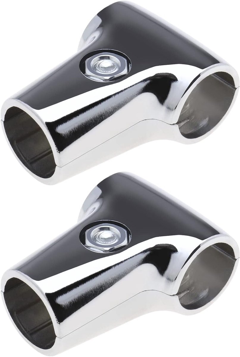 SnelShoppen - Display Klem, T-balk Houder, 25 mm, Sterke Grip, Aluminium, Zilver, Geschikt voor Douche Stangen, Planken, Kleding Displays, Duurzaam en