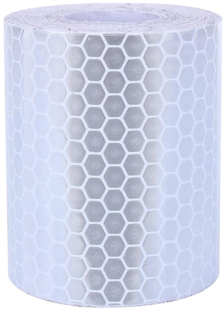 SnelShoppen - PVC Reflecterende Waarschuwings Tape 5 cm x 3 m - Veiligheidsmarkering Tape - Reflecterende Plakband voor Binnen en Buiten - Wit
