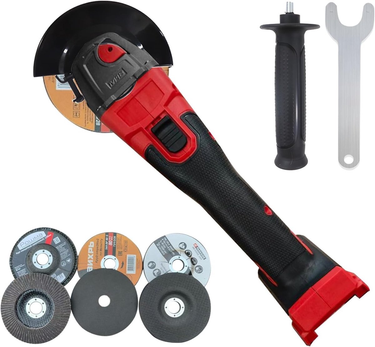 Accu Haakse Slijper 125 mm, Borstelloze Slijper met 12000 rpm, Ideaal voor Snijden, Slijpen en Polijsten met Schijven